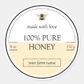 ミニマルモダンリストの蜂ハニーラベル ラウンドシール (正面)