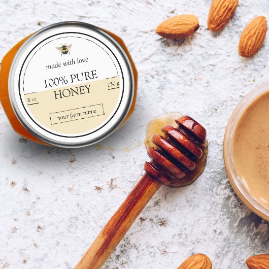 ミニマルモダンリストの蜂ハニーラベル ラウンドシール