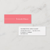 ミニマルモダンリストの行名（ピンク） スキニー名刺 (正面/裏面)