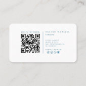 ミニマルモダンリストの青い白のソーシャルワーカー 名刺 (裏面)