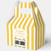 ミニマルモダンリストの黄ストライプ色ビジネスロゴ フェイバーボックス (正面)