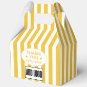 ミニマルモダンリストの黄ストライプ色ビジネスロゴ フェイバーボックス (裏面)