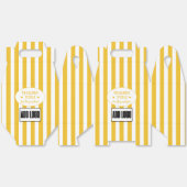 ミニマルモダンリストの黄ストライプ色ビジネスロゴ フェイバーボックス (見開き)