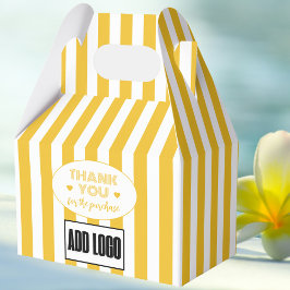 ミニマルモダンリストの黄ストライプ色ビジネスロゴ フェイバーボックス