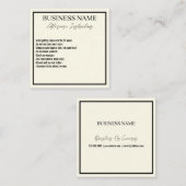 ミニマルモダンリストまつげアフターケアカード スクエア名刺 (正面/裏面)