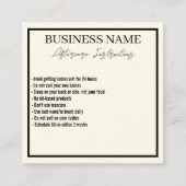 ミニマルモダンリストまつげアフターケアカード スクエア名刺 (正面)