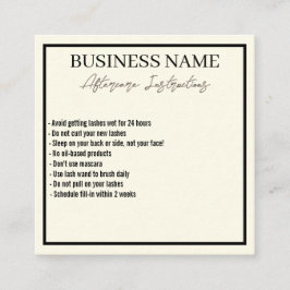 ミニマルモダンリストまつげアフターケアカード スクエア名刺