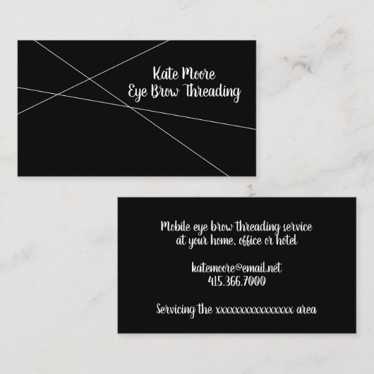 ミニマルモダンリストアイブロウねじ切りサービス 名刺 (正面/裏面)