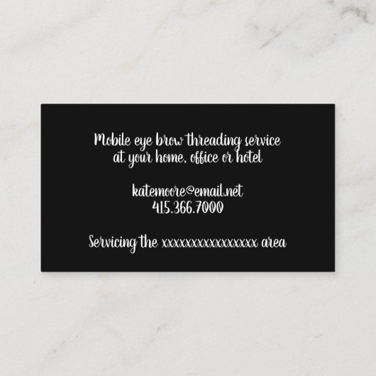 ミニマルモダンリストアイブロウねじ切りサービス 名刺 (裏面)