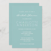 ミニマルモダンリストアクアブライダルシャワー 招待状 (正面/裏面)