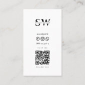 ミニマルモダンリストアドベンチャー旅行ガイドQrコード 名刺 (裏面)