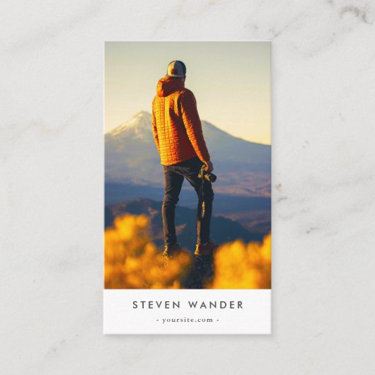 ミニマルモダンリストアドベンチャー旅行ガイドQrコード 名刺 (正面)