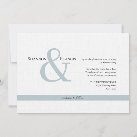 ミニマルモダンリストアンパサンド結婚式招待状 招待状 (正面)