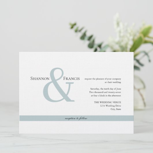 ミニマルモダンリストアンパサンド結婚式招待状 招待状 (スタンド正面)