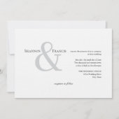 ミニマルモダンリストアンパサンド結婚式招待状 招待状 (正面)