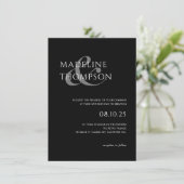 ミニマルモダンリストアンパサンド黒写真結婚ズ 招待状 (スタンド正面)