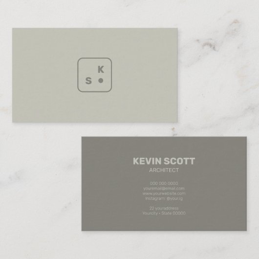 ミニマルモダンリストアーキテクト契約者デザイナー 名刺 (正面/裏面)