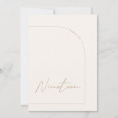 ミニマルモダンリストアーチテーブル19テーブル番号 招待状 (正面)