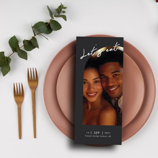 ミニマルモダンリストアーチフォトエレガントなウェディングメニュー メニュー