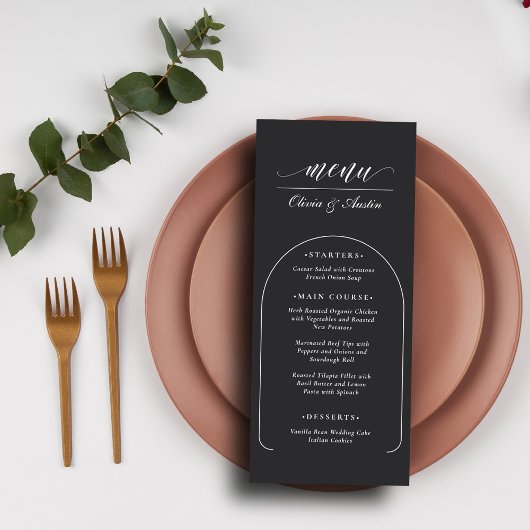 ミニマルモダンリストアーチフォトエレガントなウェディングメニュー メニュー