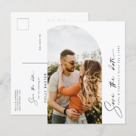 ミニマルモダンリストアーチフォトデイトポストカーを保存 ポストカード