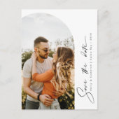 ミニマルモダンリストアーチフォトデイトポストカーを保存 ポストカード (正面)