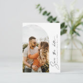 ミニマルモダンリストアーチフォトデイトポストカーを保存 ポストカード (スタンド正面)