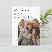 ミニマルモダンリストアーチフォトファミリーホリデーカード シーズンカード (スタンド正面)