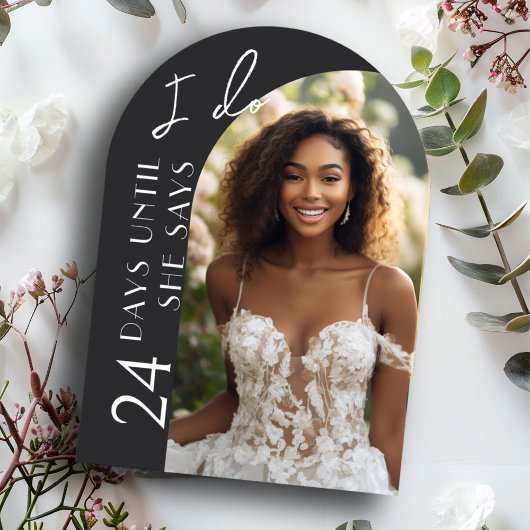 ミニマルモダンリストアーチフォトブライダルシャワー 招待状