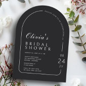 ミニマルモダンリストアーチフォトブライダルシャワー 招待状