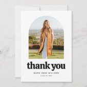 ミニマルモダンリストアーチフォト卒業 サンキューカード (正面)