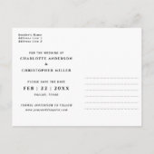 ミニマルモダンリストアーチフォト日付の保存 案内ポストカード (裏面)