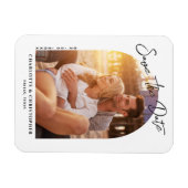 ミニマルモダンリストアーチフォト日付カードの保存 マグネット (横)