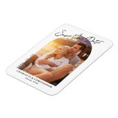 ミニマルモダンリストアーチフォト日付カードの保存 マグネット (左側)