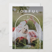 ミニマルモダンリストアーチフルフォトクリスマス シーズンカード (正面)