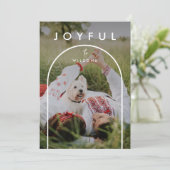 ミニマルモダンリストアーチフルフォトクリスマス シーズンカード (スタンド正面)