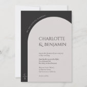 ミニマルモダンリストアーチモノグラム結婚式招待状 招待状 (正面)