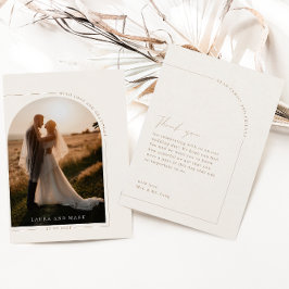 ミニマルモダンリストアーチ写真サンキューカード サンキューカード