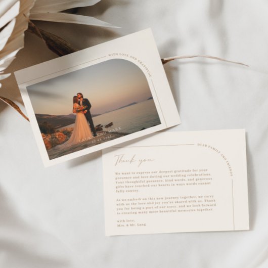 ミニマルモダンリストアーチ写真サンキューカード サンキューカード