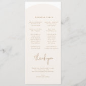 ミニマルモダンリストアーチ結婚式 プログラム (裏面)