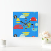 ミニマルモダンリストアーティストのアクリルアートウォールクロック スクエア壁時計 (ホーム)