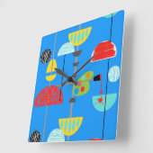 ミニマルモダンリストアーティストのアクリルアートウォールクロック スクエア壁時計 (傾斜)
