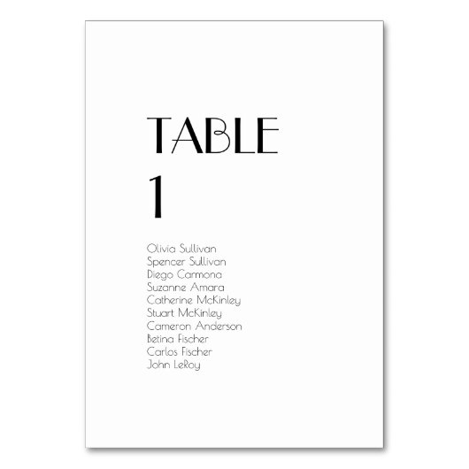 ミニマルモダンリストアールデコテーブル番号ゲスト テーブルナンバー (正面)