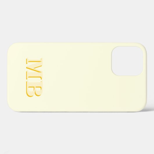 ミニマルモダンリストイエローイニシャルモノグラム Case-Mate iPhoneケース (裏面 (横))
