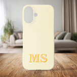 ミニマルモダンリストイエローイニシャルモノグラム iPhone 16ケース<br><div class="desc">ミニマルパーソナライズされたスタイポグラフィでカスタムイニシャル名で独自のiPhoneケースを作モダン成するさまざまな色やスタイルで利用可能。</div>