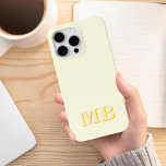 ミニマルモダンリストイエローイニシャルモノグラム iPhone 12 PROケース<br><div class="desc">黄淡い色のミニマルモダンイニシャルモノグラム電話ケース。独自のiPhoneパーソナライズされたケースを作成しカスタムて、イニシャル名。</div>