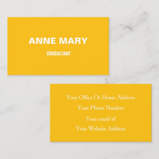 ミニマルモダンリストイエローオレンジプロフェッショナルクール 名刺 (正面/裏面)