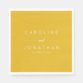 ミニマルモダンリストイエローカスタムウェディング スタンダードランチョンナプキン