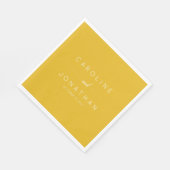 ミニマルモダンリストイエローカスタムウェディング スタンダードランチョンナプキン (角)