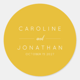 ミニマルモダンリストイエローカスタムウェディング ラウンドシール